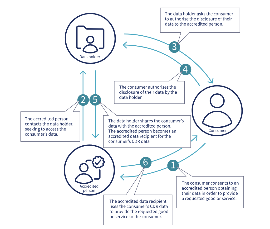 Flow chart describing how CDR data is shared
